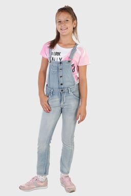 Детский комбинезон из денима регулируемые лямки, карманы-сердечки №719