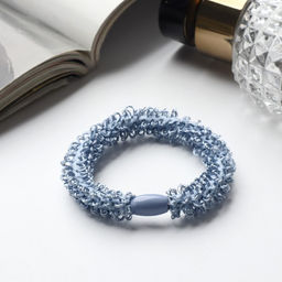 Цена за 10 шт. Резинка для волос «Спорт», воздушные петельки, 5 см, голубая