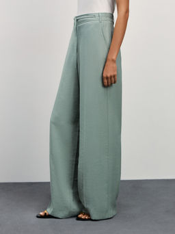 Брюки wide leg с декоративным поясом / Zarina фото 3