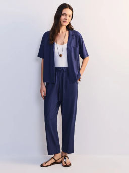 Льняные брюки с эластичным поясом ZR2605012106-162 / Zarina