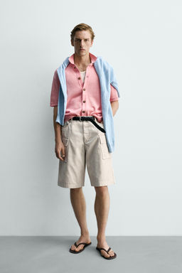 CAMISA PUNTO RELAXED FIT / Rosa