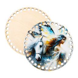 Заготовка для декорирования Love2art ДВ-01 Набор донышек для вязания Глянцевый фанера d 15 см х 0.4 см 2 шт 08 Лошадь фото 15
