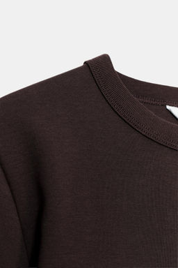 CAMISETA MANGA LARGA INTERLOCK / Chocolate - Zara фото 7