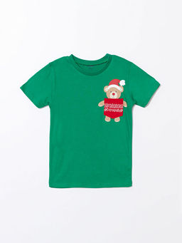 Bisiklet Yaka Bask?l? Erkek Bebek Ti??rt