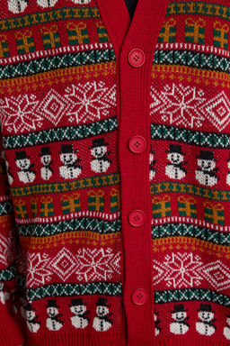 TRENDYOL MAN Cok Renkli Unisex Regular Fit Yunlu Genis Kal?p Christmas Triko H?rka TMNAW23HI00043 - Trendyolmilla фото 4