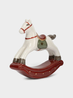 Статуэтка, 10 см, фарфор P, бежево-бордовая, Лошадка-качалка, Bright horse - Anna lafarg фото 2