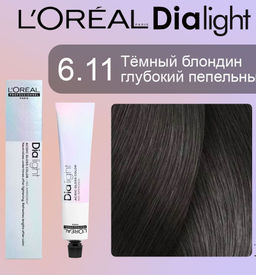 (старый формат) Dia Light 6.11 Темный блондин глубокий пепельный, крем-краска 60 мл - Loreal professionnel фото 2