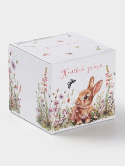 Сахарница с ложкой Доляна «Зайка», доломит, 10×9 см, 300 мл, белая