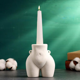 Подсвечник на 1 свечу TAKE IT EASY «Марта», керамика, белый песок, 10×6×8 см