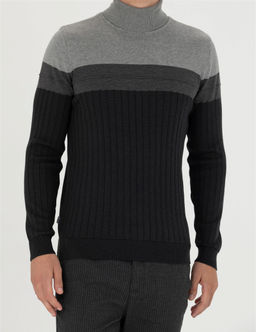 Antrasit Melanj Slim Fit Bal_k__ Yaka Triko Kazak - Pierre cardin фото 6