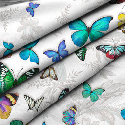 Пододеяльник на пуговицах Евростандарт "Бабочки" 220х215см, бязь "Комфорт" 121г/м2, хлопок 100%, упаковка "классическая" ПВХ 28х41см, "Домашняя мода" (Россия)