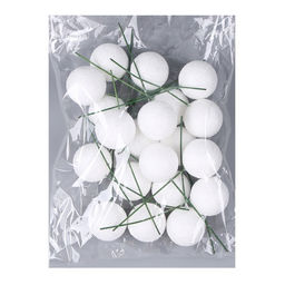 Фигурка для поделок и декора на проволоке «Шар», набор 20 шт., размер 1 шт. — 2.5×7 см, цвет белый