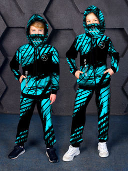 Спортивный костюм "Mercedes-Benz",чёрно-бирюзовый