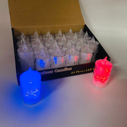 Новогодний декор Ночник - Свеча средняя 8 см (24 шт в уп) (Разноцветные)