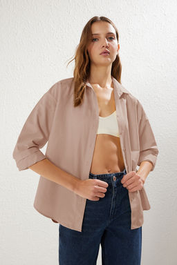 Vizon Loose Fit Pamuklu Dokuma Gomlek TWOAW20GO0107