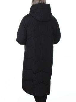 8883 BLACK Пальто зимнее женское (150 гр. холлофайбер)