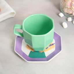 Чайная пара керамическая «Лаванда»: кружка 200 мл, блюдце 13 см