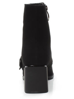 01-PCM347-2 BLACK Ботинки демисезонные женские (натуральная замша, байка)