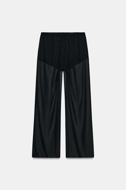 FLOWING SEMI-SHEER TROUSERS