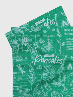 3шт Полотенце кухонное из рогожки - Кафе, цвет зеленый 45x60