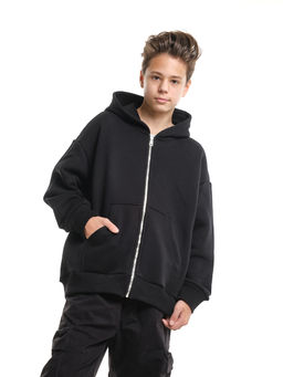 Зипка толстовка для мальчика с шевроном 22-0430 черный