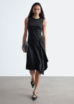 Vestido midi asim?trico de sat?n - H&m фото 3