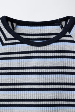 STRIPED T-SHIRT WITH MOCK LAYER HEM - Zara фото 3