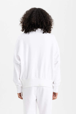 DeFactoFit Спортивная толстовка Oversize с воротником-стойкой и молнией с принтом  фото 9