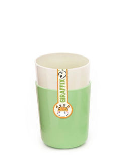 GIRAFFIX - набор 2х стаканов 0,25л зеленый-молочный