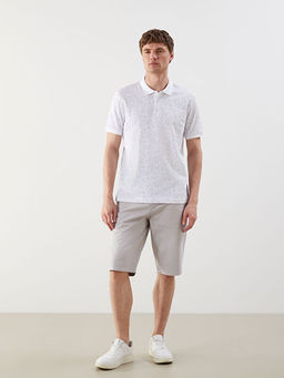 Polo Yaka K?sa Kollu Desenli Erkek Ti??rt