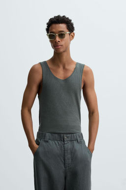 COTTON - HEMP RIBBED TANK TOP - Zara фото 2