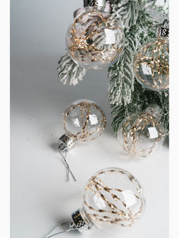 Ёлочные игрушки Джотто, шары новогодние, d=6 см, набор 6 шт., золото прозрачный - Зимнее волшебство фото 3