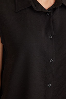 Pembe S?f?r Kol Keten Gorunumlu Regular Normal Kal?p Dokuma Gomlek TWOSS25GO00097