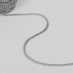 Цепочка для сумки, плоская, железная, 4.6?6.6 мм, 100.5 м, цвет серебряный - Арт узор фото 2