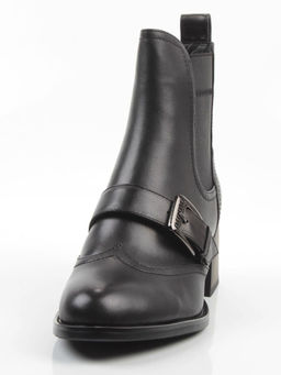 01-J4B-9A BLACK Ботинки "Челси" демисезонные женские (натуральная кожа, байка)