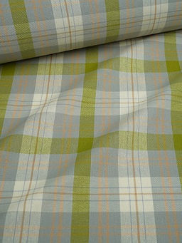 Фуле Клетка цв.светло-серый/яркая оливка, ш.1.45м, хлопок-100%, 150гр/м.кв