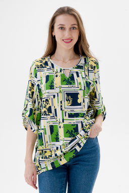 Туника женская из кулирки Полина цитрусовый микс - Амадэль фото 2
