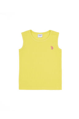 Неоново-желтая футболка с круглым вырезом для девочек - U.s. polo assn фото 7