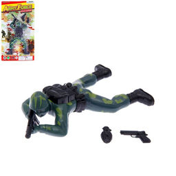 Фигурка солдатика Пехотинец, заводной, ползает, цвета МИКС