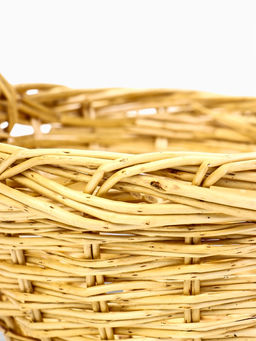 Корзина плетёная для хранения Fibre, с ручкой, бежевая, набор 3 шт.