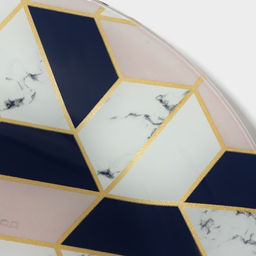 Тарелка стеклянная обеденная Доляна Розовый мрамор, d=23 см фото 12