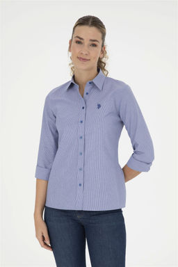 Женская полосатая рубашка с длинным рукавом Saks - U.s. polo assn фото 3
