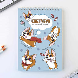 Скетчбук А5, 40 л 100 г/м2 Корги