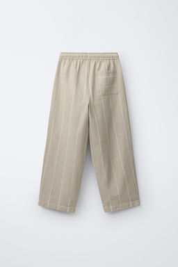 PANTAL?N RAYAS ALGOD?N LINO / Marr?n claro - Zara фото 3