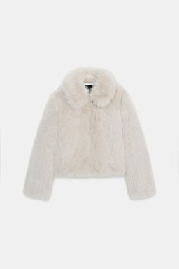 FAUX FUR ZIP-UP SHORT COAT - Zara фото 6