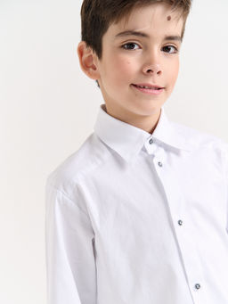 Рубашка свободного кроя Белая для мальчика 7+ - Bungly фото 4