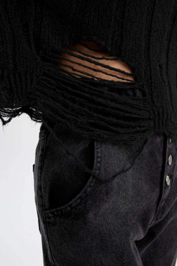 Базовый свитер оверсайз с круглым вырезом - Defacto фото 10