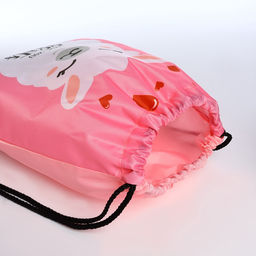 Мешок для обуви на шнурке, с принтом, размер 32×0.5×40 см, белый/розовый