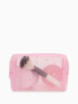 Косметичка дор Сердца, сетка 18*7,5*10, отд на молнии, розовый