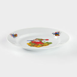 Тарелка детская Добрушский завод «Лесовичок», d=20 см, фарфор, белая, рисунок МИКС